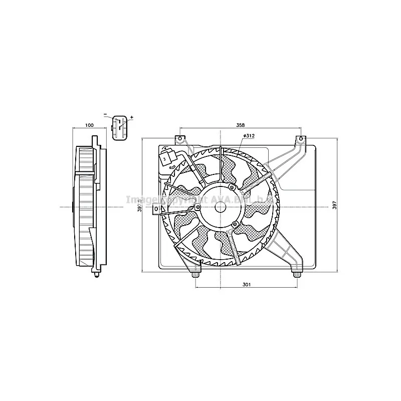 Ventilateur, refroidissement du moteur AVA QUALITY COOLING HY7604