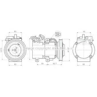 Compresseur, climatisation AVA QUALITY COOLING HYAK605