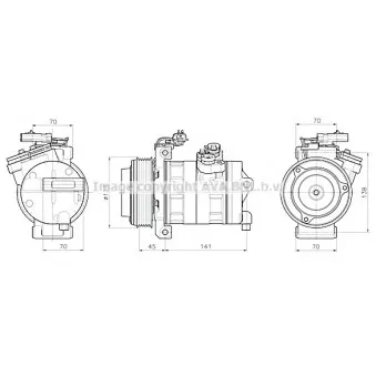 Compresseur, climatisation AVA QUALITY COOLING JEAK092