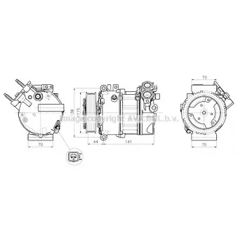 Compresseur, climatisation AVA QUALITY COOLING JRAK061