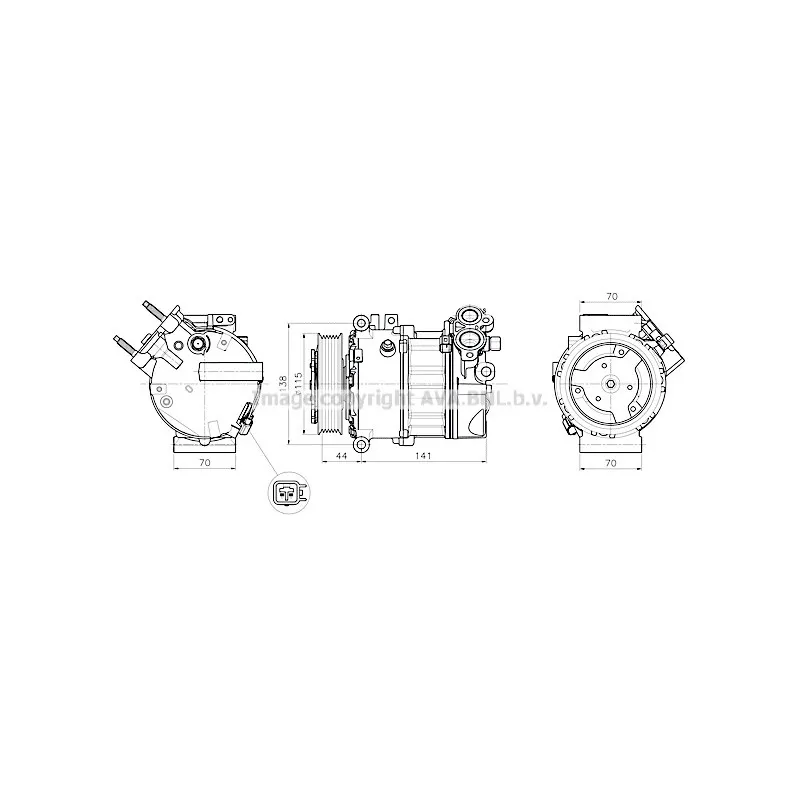 Compresseur, climatisation AVA QUALITY COOLING JRAK061