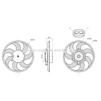 Ventilateur, refroidissement du moteur AVA QUALITY COOLING MS7782