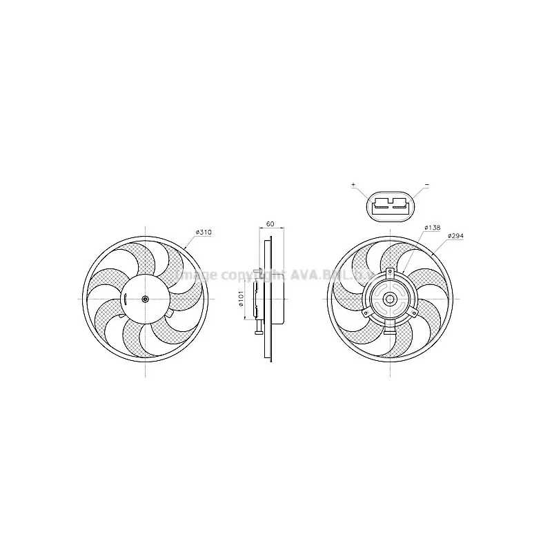 Ventilateur, refroidissement du moteur AVA QUALITY COOLING MS7782