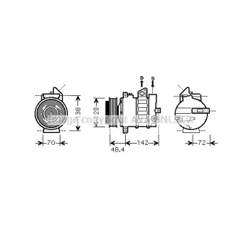 Compresseur, climatisation AVA QUALITY COOLING MSAK437