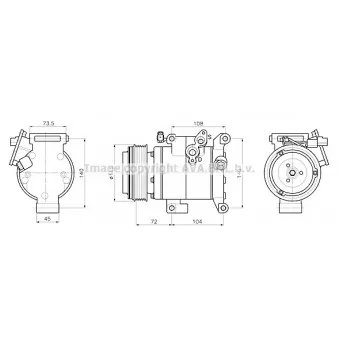 Compresseur, climatisation AVA QUALITY COOLING MZAK304