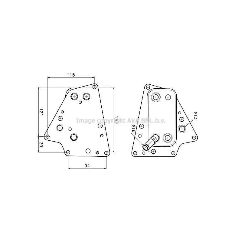 Radiateur d'huile AVA QUALITY COOLING OL3748