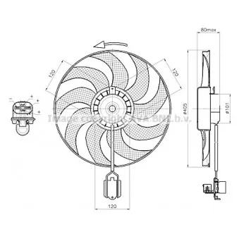 Ventilateur, refroidissement du moteur AVA QUALITY COOLING OL7751