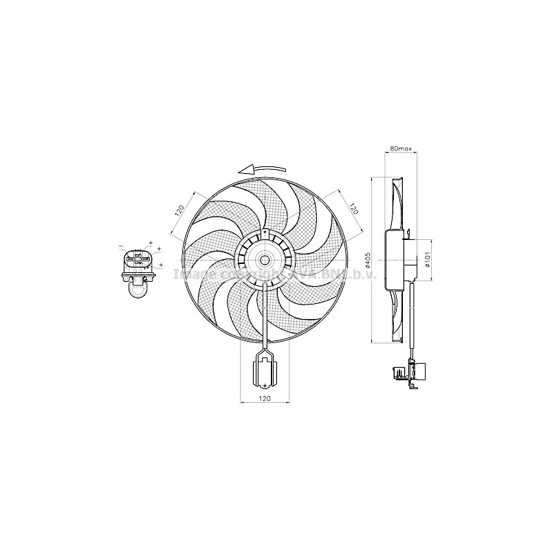 Ventilateur, refroidissement du moteur AVA QUALITY COOLING OL7751