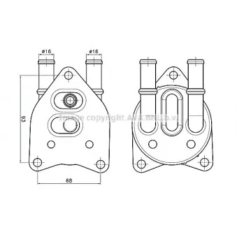 Radiateur d'huile de boîte automatique AVA QUALITY COOLING PE3432