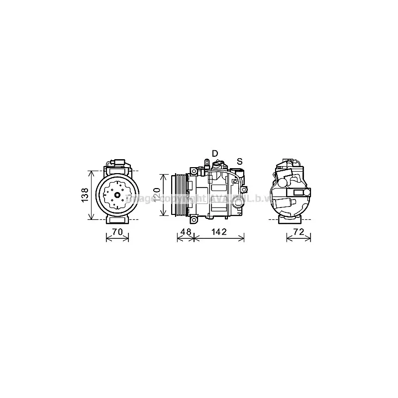 Compresseur, climatisation AVA QUALITY COOLING PRAK064