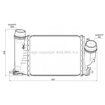 Intercooler, échangeur AVA QUALITY COOLING RT4684