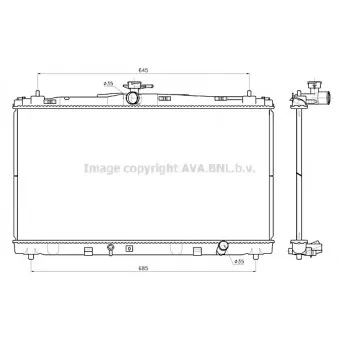 Radiateur, refroidissement du moteur AVA QUALITY COOLING TO2799