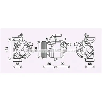 Compresseur, climatisation AVA QUALITY COOLING TOAK734