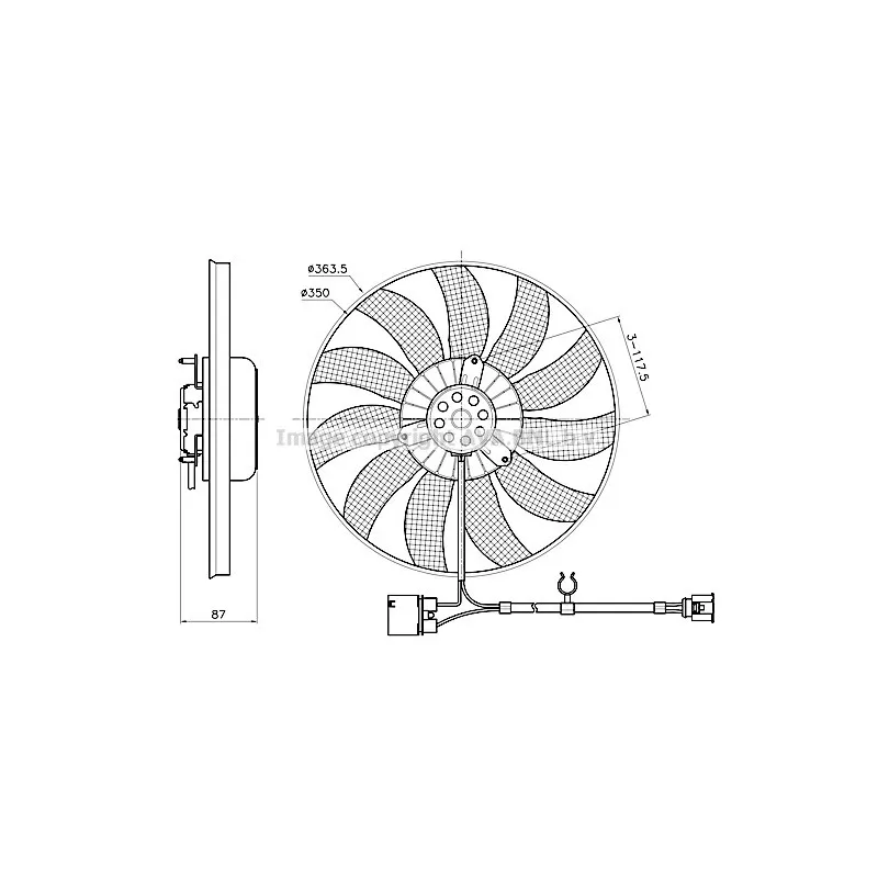 Ventilateur, refroidissement du moteur AVA QUALITY COOLING VN7442