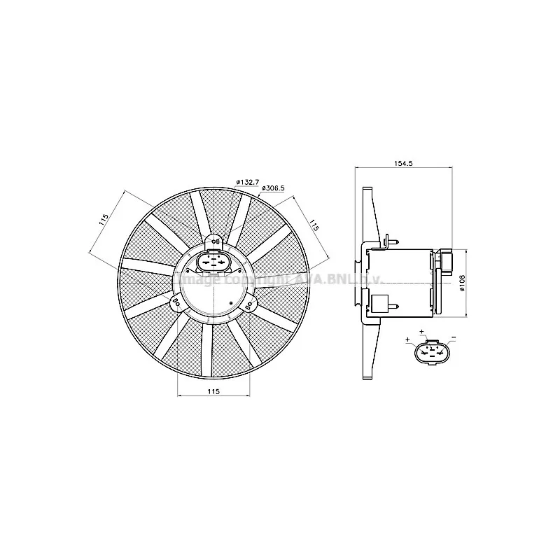 Ventilateur, refroidissement du moteur AVA QUALITY COOLING VN7443