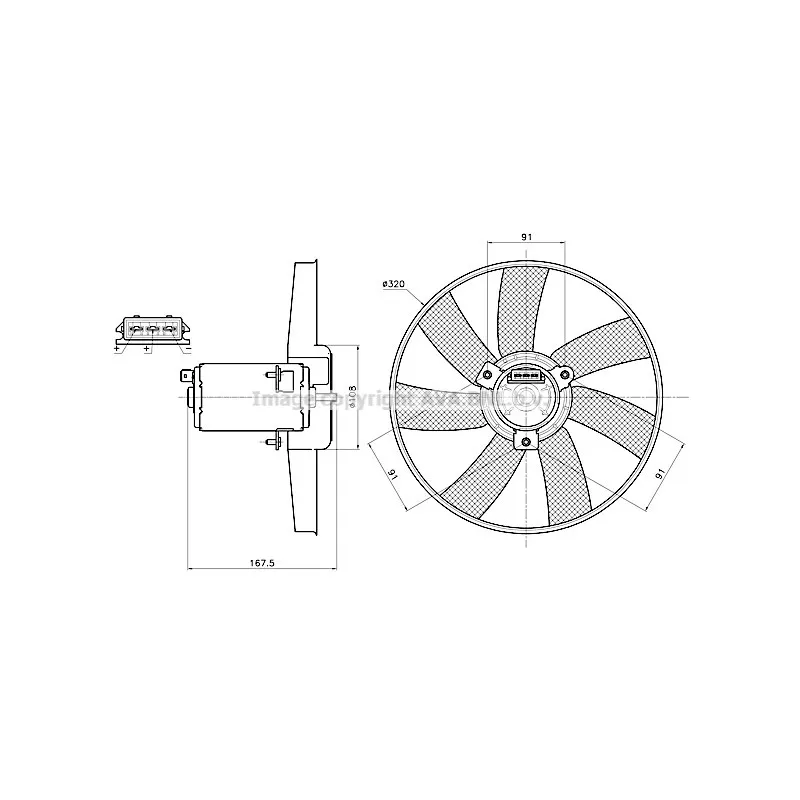 Ventilateur, refroidissement du moteur AVA QUALITY COOLING VN7444