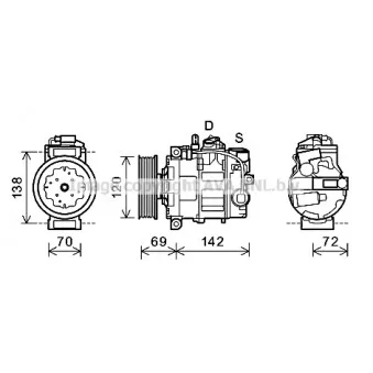 Compresseur, climatisation AVA QUALITY COOLING VNAK321