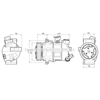 Compresseur, climatisation AVA QUALITY COOLING VNAK341
