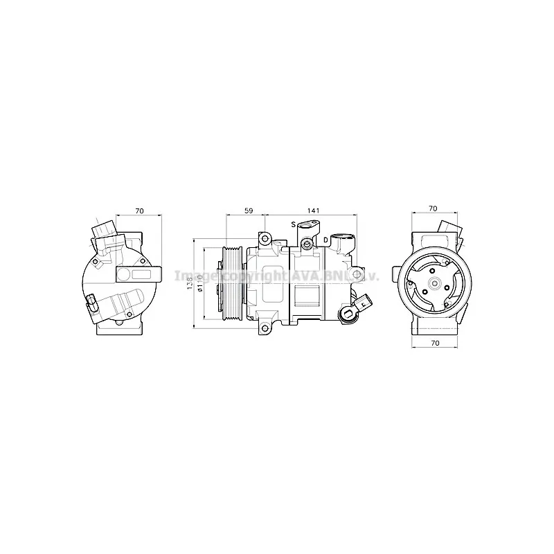 Compresseur, climatisation AVA QUALITY COOLING VNAK341