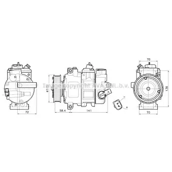 Compresseur, climatisation AVA QUALITY COOLING VNAK447