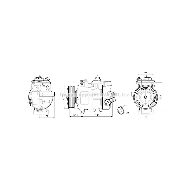 Compresseur, climatisation AVA QUALITY COOLING VNAK447