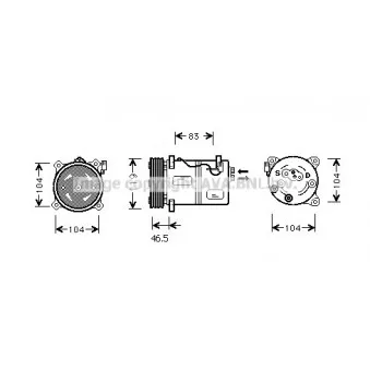 Compresseur, climatisation AVA QUALITY COOLING VOAK095
