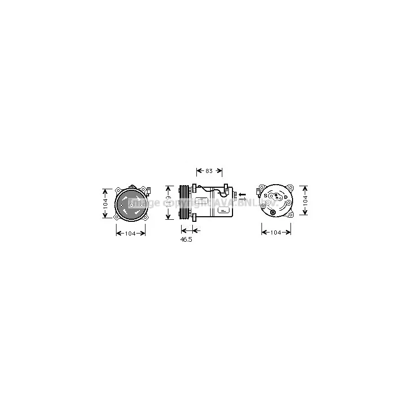 Compresseur, climatisation AVA QUALITY COOLING VOAK095