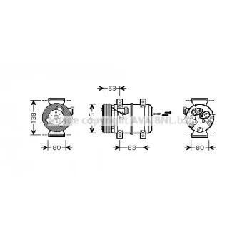 Compresseur, climatisation AVA QUALITY COOLING VOAK120