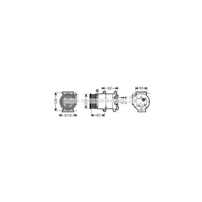 Compresseur, climatisation AVA QUALITY COOLING VOAK184
