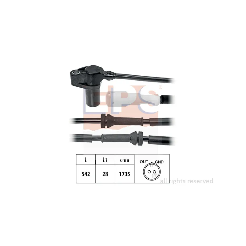 Capteur, vitesse de roue EPS 1.962.078