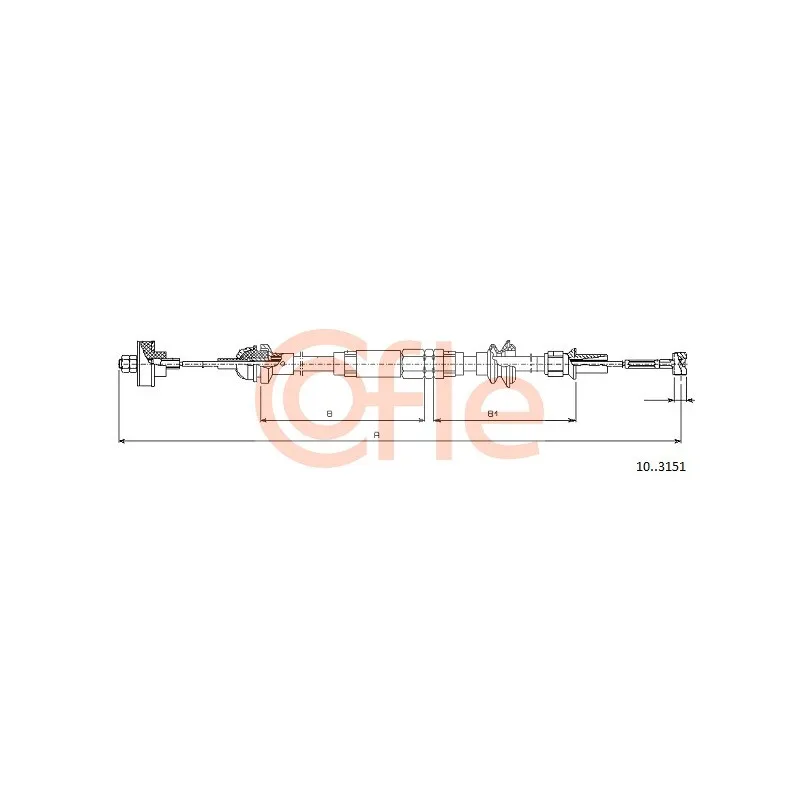 Tirette à câble, commande d'embrayage COFLE 10.3151