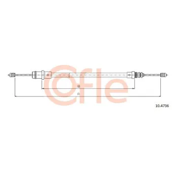 Tirette à câble, frein de stationnement COFLE 10.4736