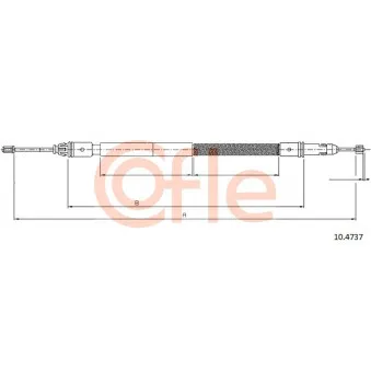 Tirette à câble, frein de stationnement COFLE 10.4737