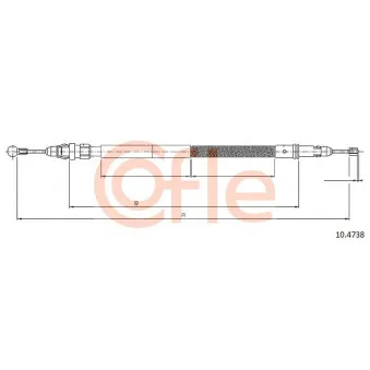 Tirette à câble, frein de stationnement COFLE 10.4738