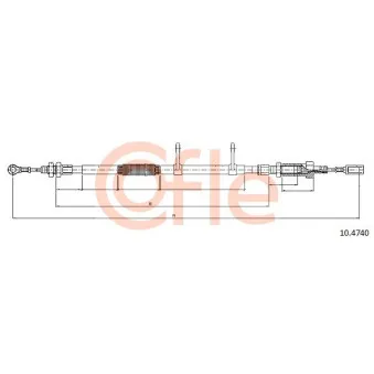 Tirette à câble, frein de stationnement COFLE 10.4740