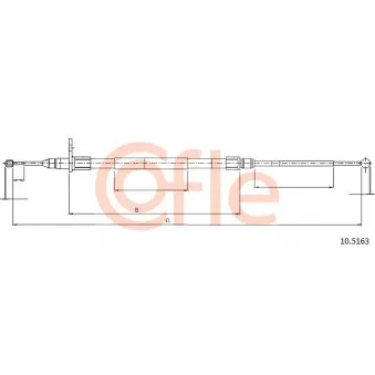 Tirette à câble, frein de stationnement COFLE 10.5163