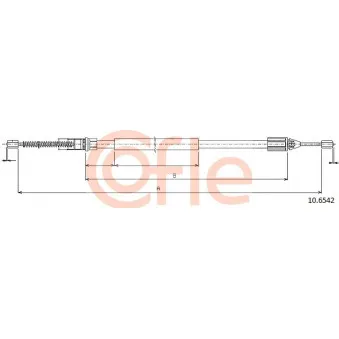 Tirette à câble, frein de stationnement COFLE 10.6542