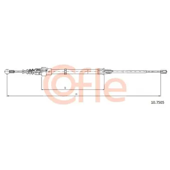 Tirette à câble, frein de stationnement COFLE 10.7505