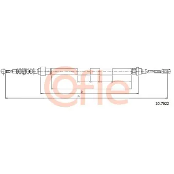 Tirette à câble, frein de stationnement COFLE 10.7622