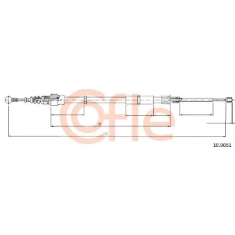 Tirette à câble, frein de stationnement COFLE 10.9051