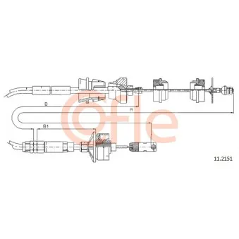 Tirette à câble, commande d'embrayage COFLE 11.2151