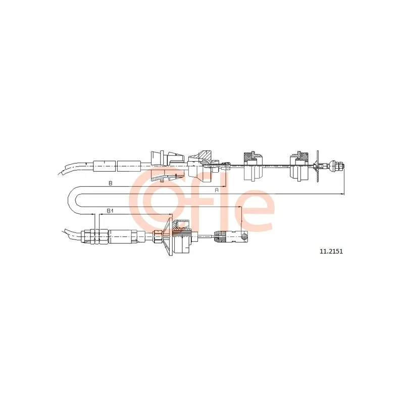 Tirette à câble, commande d'embrayage COFLE 11.2151