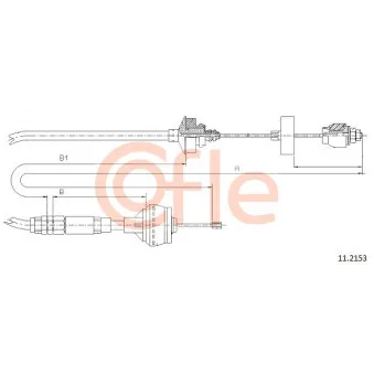 Tirette à câble, commande d'embrayage COFLE 11.2153