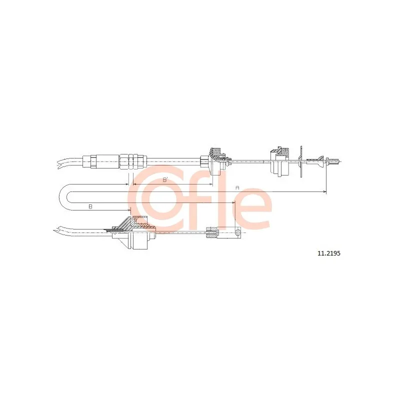 Tirette à câble, commande d'embrayage COFLE 11.2195