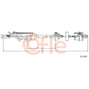 Tirette à câble, commande d'embrayage COFLE 11.2254