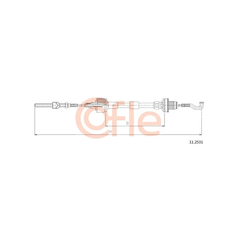 Tirette à câble, commande d'embrayage COFLE 11.2531