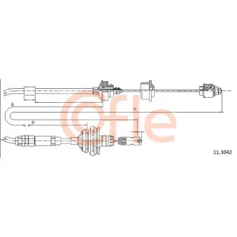 Tirette à câble, commande d'embrayage COFLE 11.3042