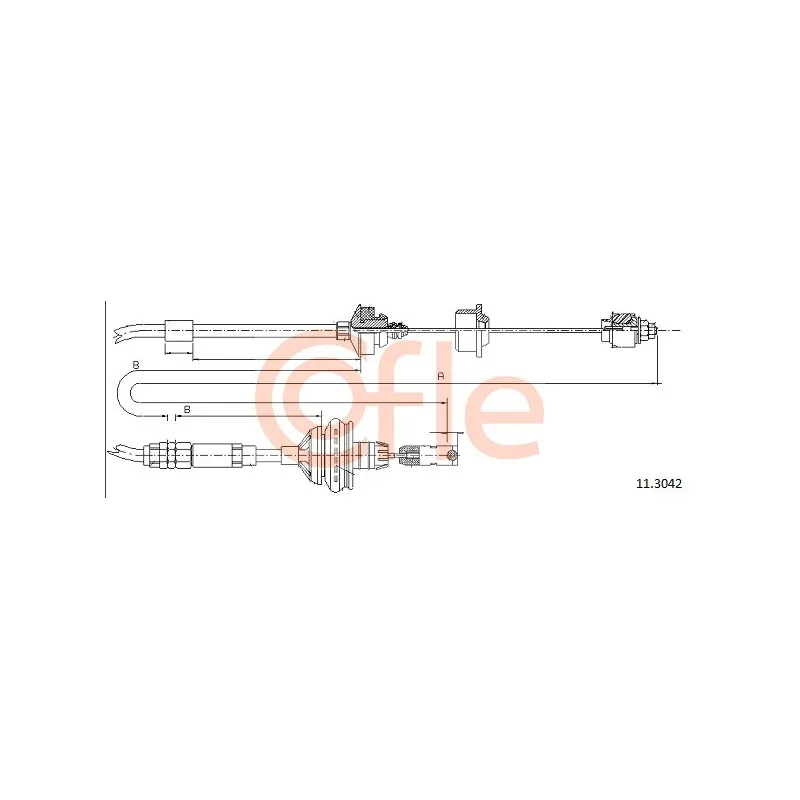 Tirette à câble, commande d'embrayage COFLE 11.3042