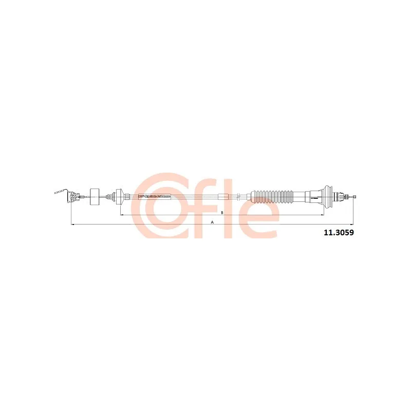 Tirette à câble, commande d'embrayage COFLE 11.3059