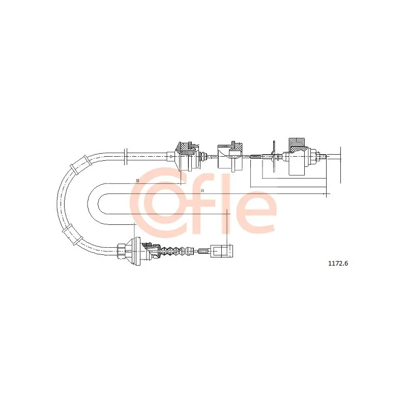 Tirette à câble, commande d'embrayage COFLE 1172.6